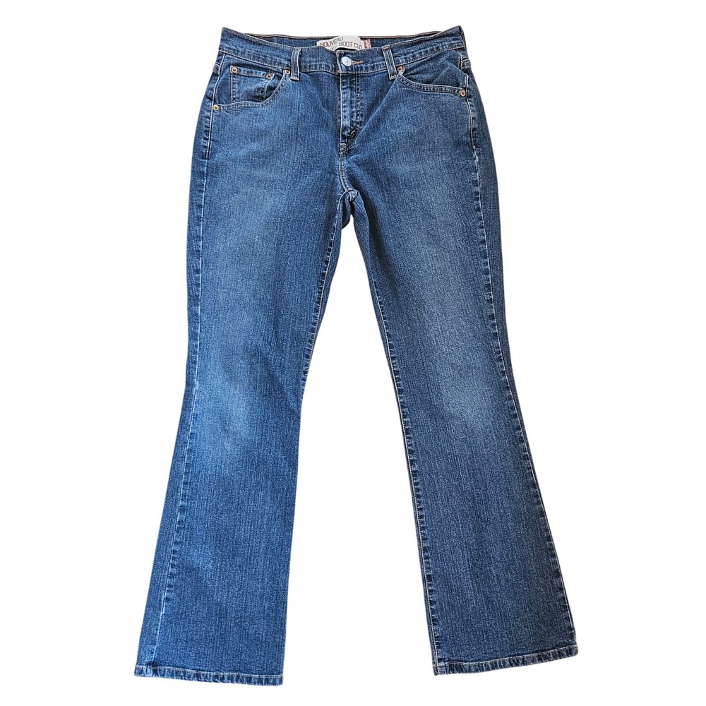 Levis 515 Nouveau Boot Cut Jeans 10 M Medium Wash Blue Stretch Denim Y2K Boho